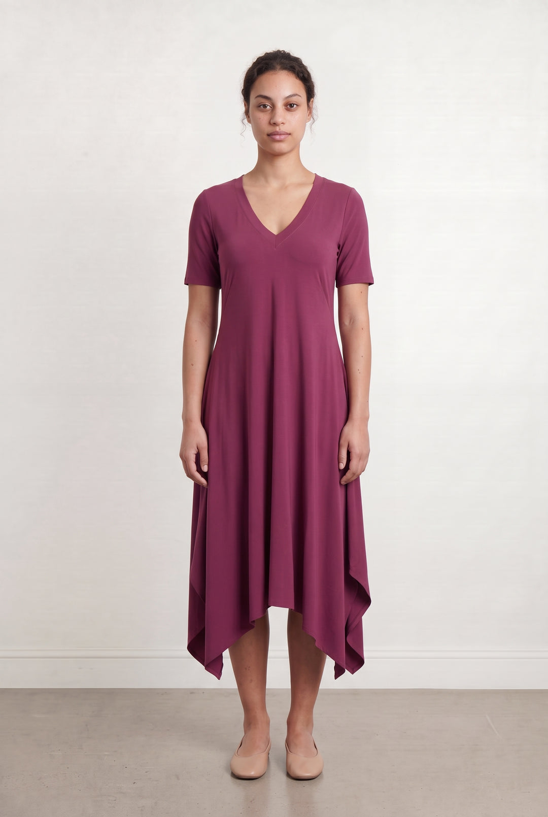 Robe Midi Rose - Taille L/40 de la marque Indies | PARAD108182 - Vendu par Paradigme - Image 1