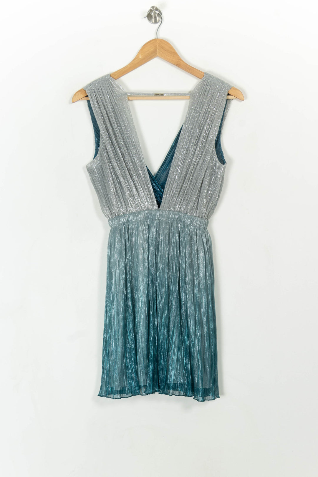 Robe Plissée Argentée et Bleue - Taille L/40 de la marque Liu Jo | PARAD108198 - Vendu par Paradigme - Image 4