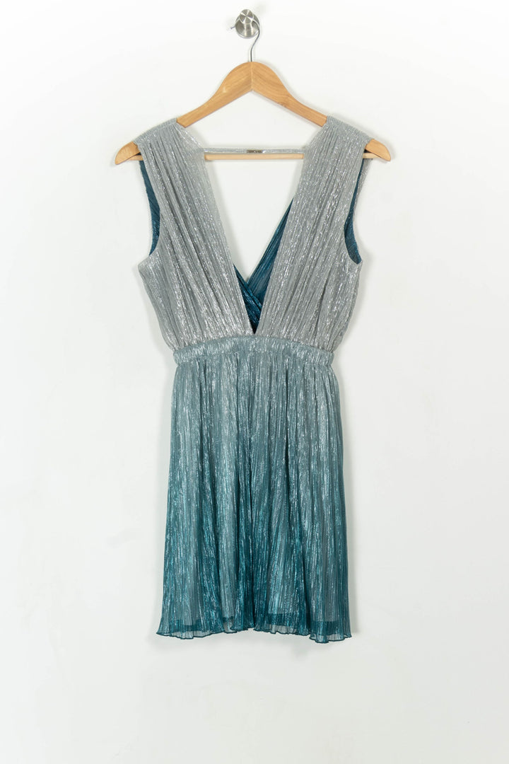 Robe Plissée Argentée et Bleue - Taille L/40 de la marque Liu Jo | PARAD108198 - Vendu par Paradigme - Image 4