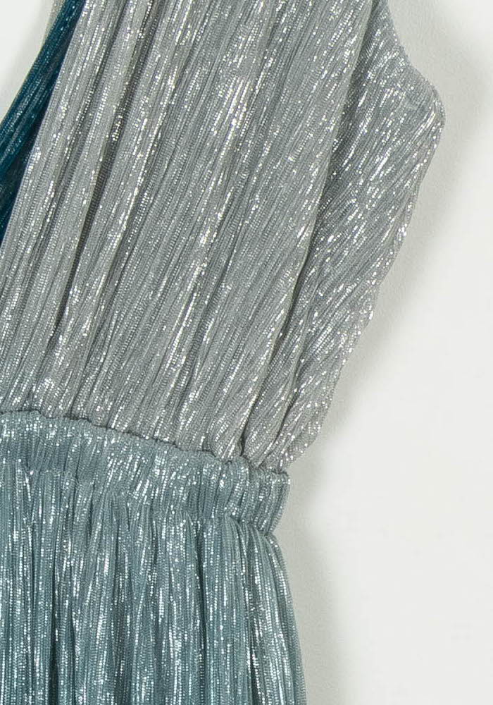Robe Plissée Argentée et Bleue - Taille L/40 de la marque Liu Jo | PARAD108198 - Vendu par Paradigme - Image 3