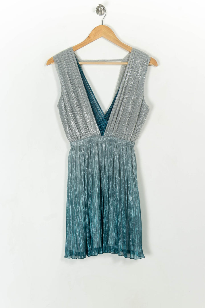 Robe Plissée Argentée et Bleue - Taille L/40 de la marque Liu Jo | PARAD108198 - Vendu par Paradigme - Image 2