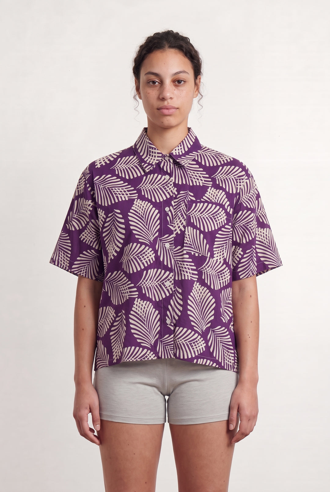 Chemise à Manches Courtes Violette et Blanche - Taille L/40 de la marque Chloé Stora | PARAD108203 - Vendu par Paradigme - Image 1