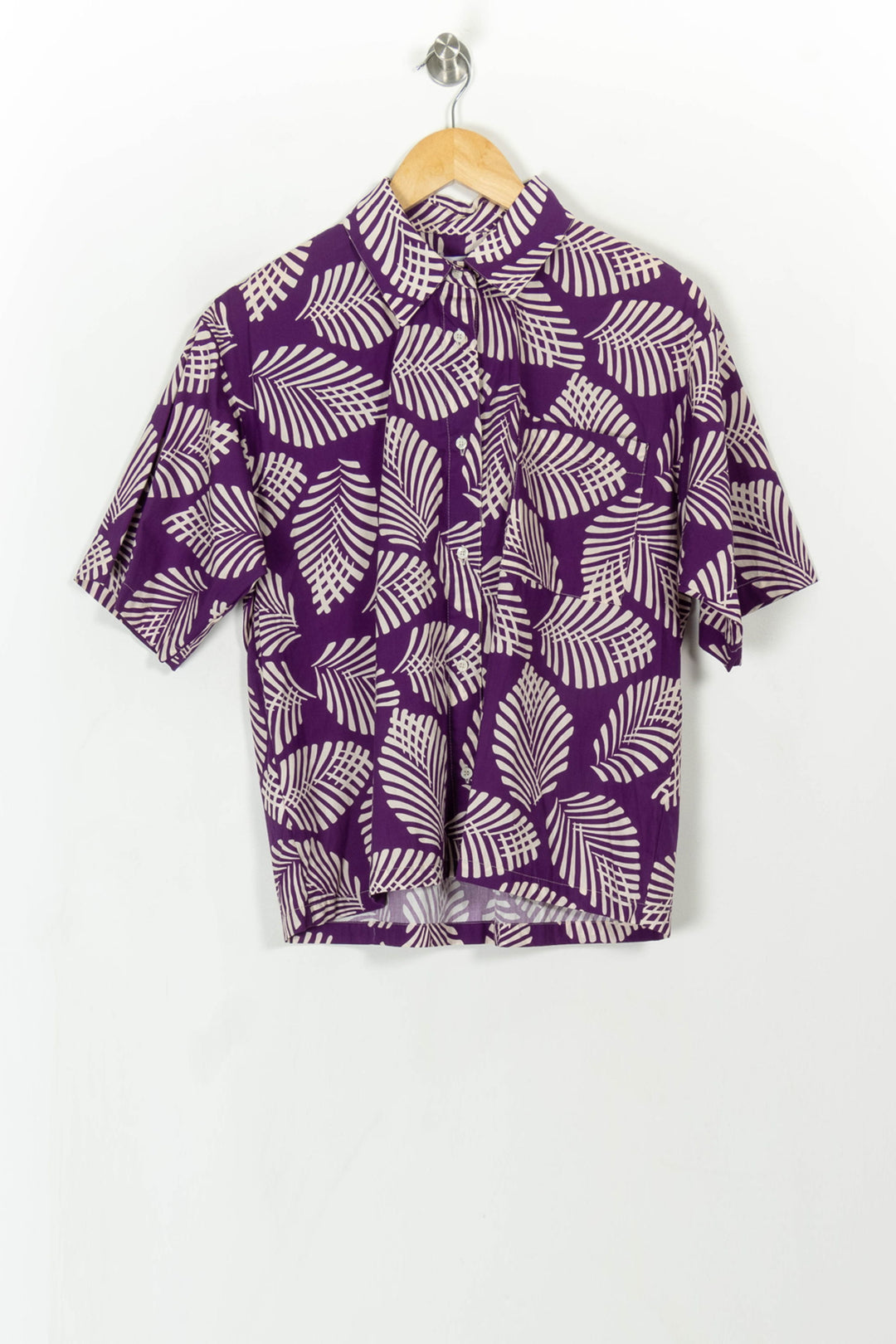Chemise à Manches Courtes Violette et Blanche - Taille L/40 de la marque Chloé Stora | PARAD108203 - Vendu par Paradigme - Image 2