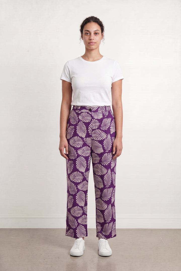 Pantalon Violet et Blanc - Taille XL/42 de la marque Chloé Stora | PARAD108204 - Vendu par Paradigme - Image 1