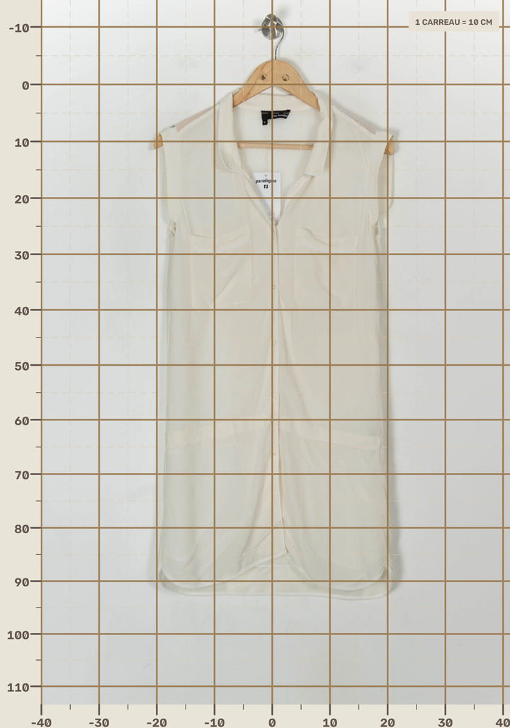 Robe Chemise Blanche - Taille XS/34 de la marque The Kooples | PARAD108209 - Vendu par Paradigme - Image 4
