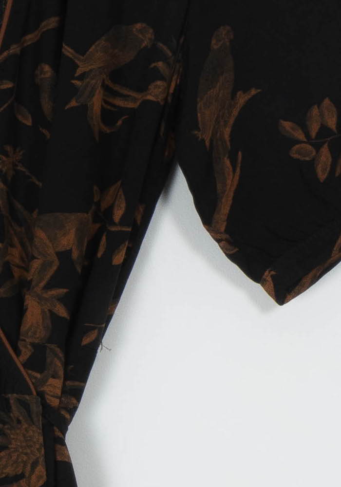 Robe Longue Noire et Marron - Taille XS/34 de la marque La Fée Maraboutée | PARAD108219 - Vendu par Paradigme - Image 3