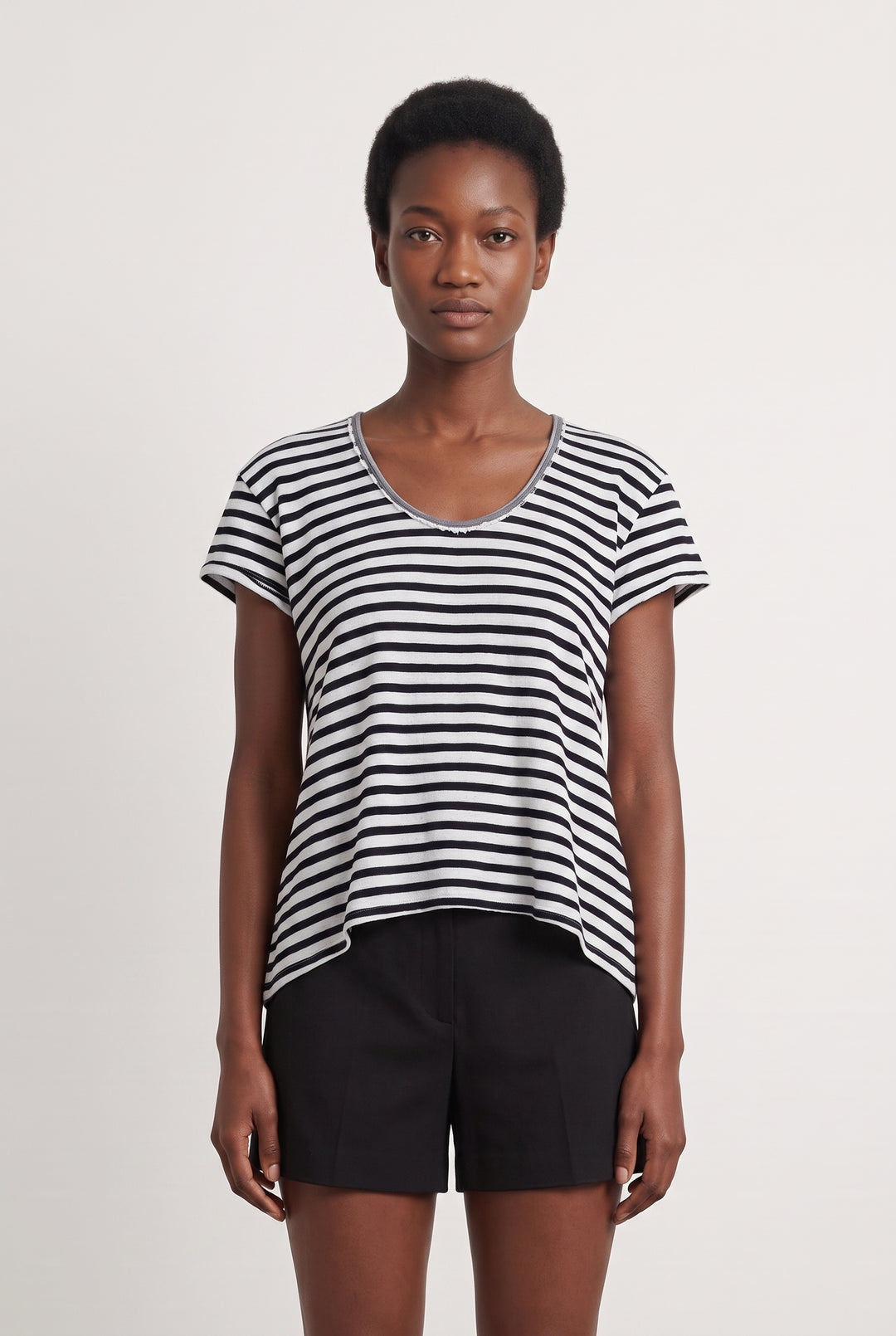 Tee-shirt Rayé Noir et Blanc - Taille S/36 de la marque Karl Marc John | PARAD108224 - Vendu par Paradigme - Image 1