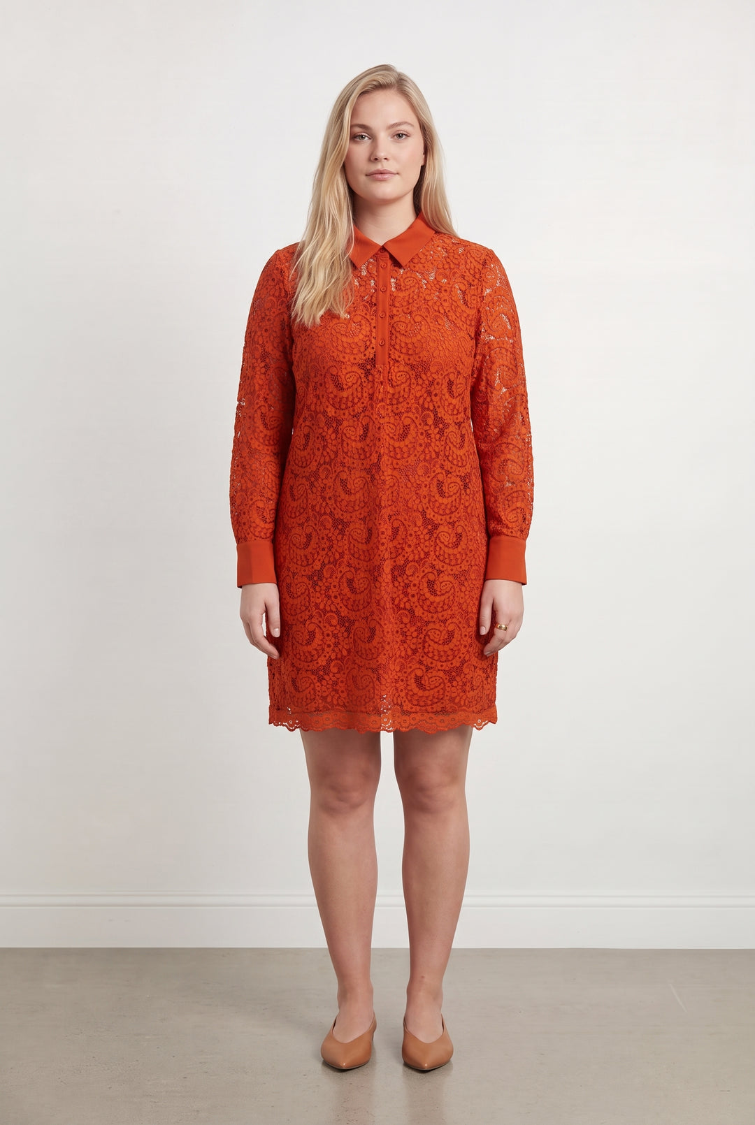 Robe en dentelle orange - Taille XXL/44 de la marque Maison 123 | PARAD108228 - Vendu par Paradigme - Image 1