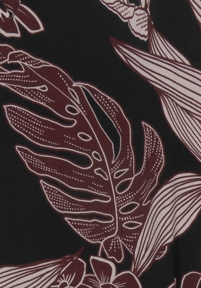Robe Fleurie Noire et Bordeaux - Taille M/38 de la marque La Fée Maraboutée | PARAD108234 - Vendu par Paradigme - Image 3