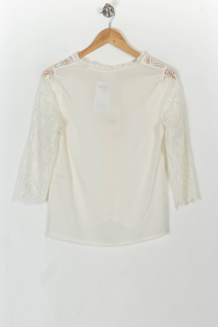 Blouse Dentelle Beige - Taille XS/34 de la marque Sézane | PARAD108242 - Vendu par Paradigme - Image 4