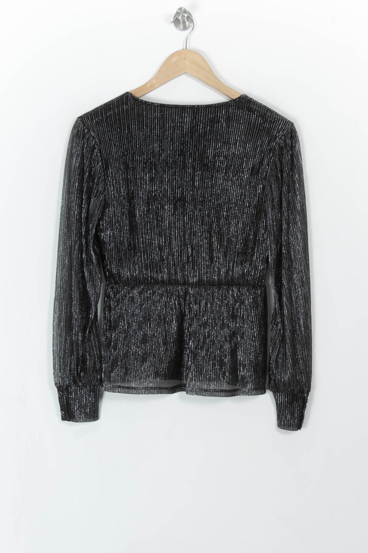 Blouse Noire et Argentée - Taille XS/34 de la marque Caroll | PARAD108245 - Vendu par Paradigme - Image 4