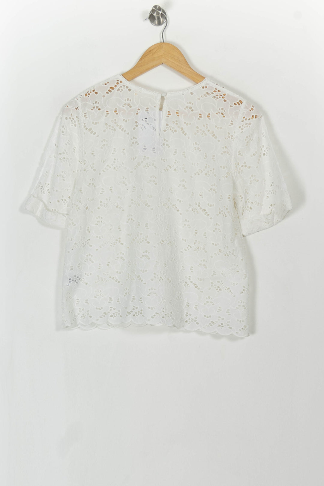 Blouse Brodée Blanche - Taille XS/34 de la marque Sézane | PARAD108247 - Vendu par Paradigme - Image 4
