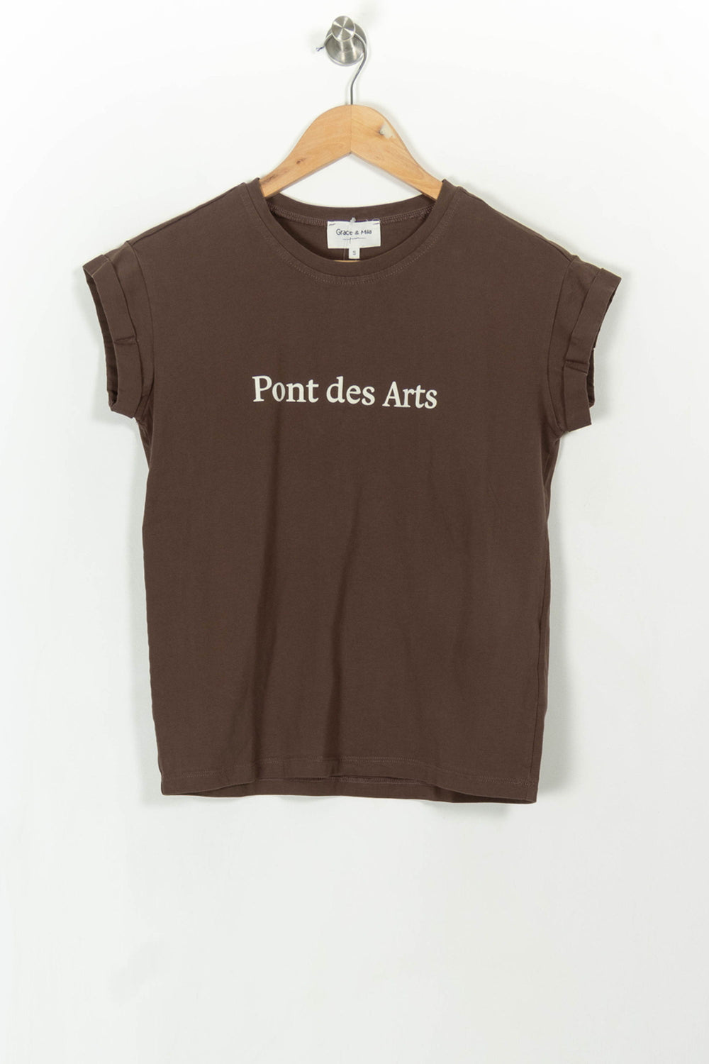 Tee-shirt Manches Courtes Marron - Taille S/36 de la marque Grace & Mila | PARAD108250 - Vendu par Paradigme - Image 2