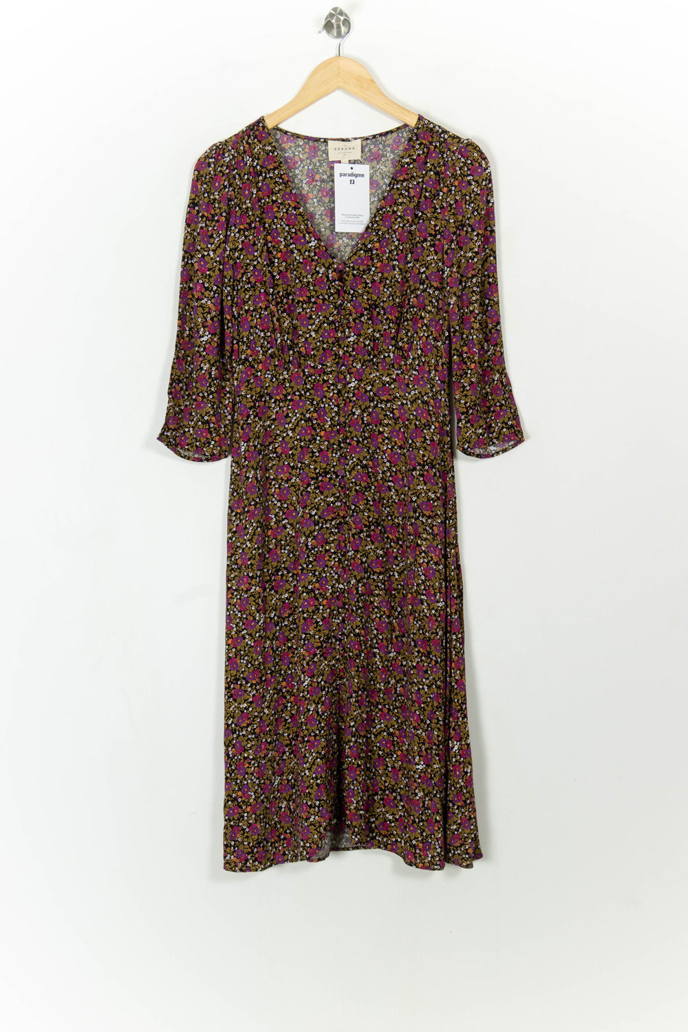 Robe Fleurie Multicolore - Taille XS/34 de la marque Sézane | PARAD108252 - Vendu par Paradigme - Image 2