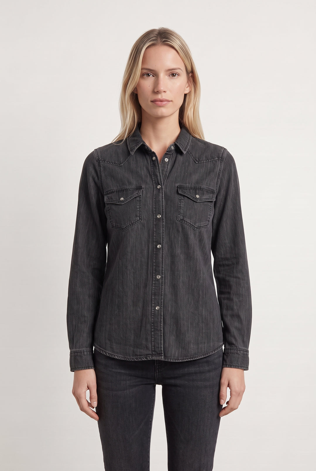 Chemise en Jean Grise - Taille XS/34 de la marque Sézane | PARAD108260 - Vendu par Paradigme - Image 1