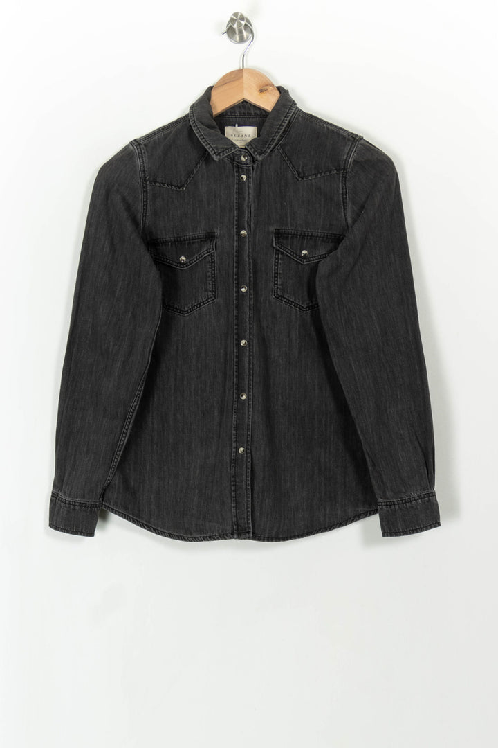 Chemise en Jean Grise - Taille XS/34 de la marque Sézane | PARAD108260 - Vendu par Paradigme - Image 2