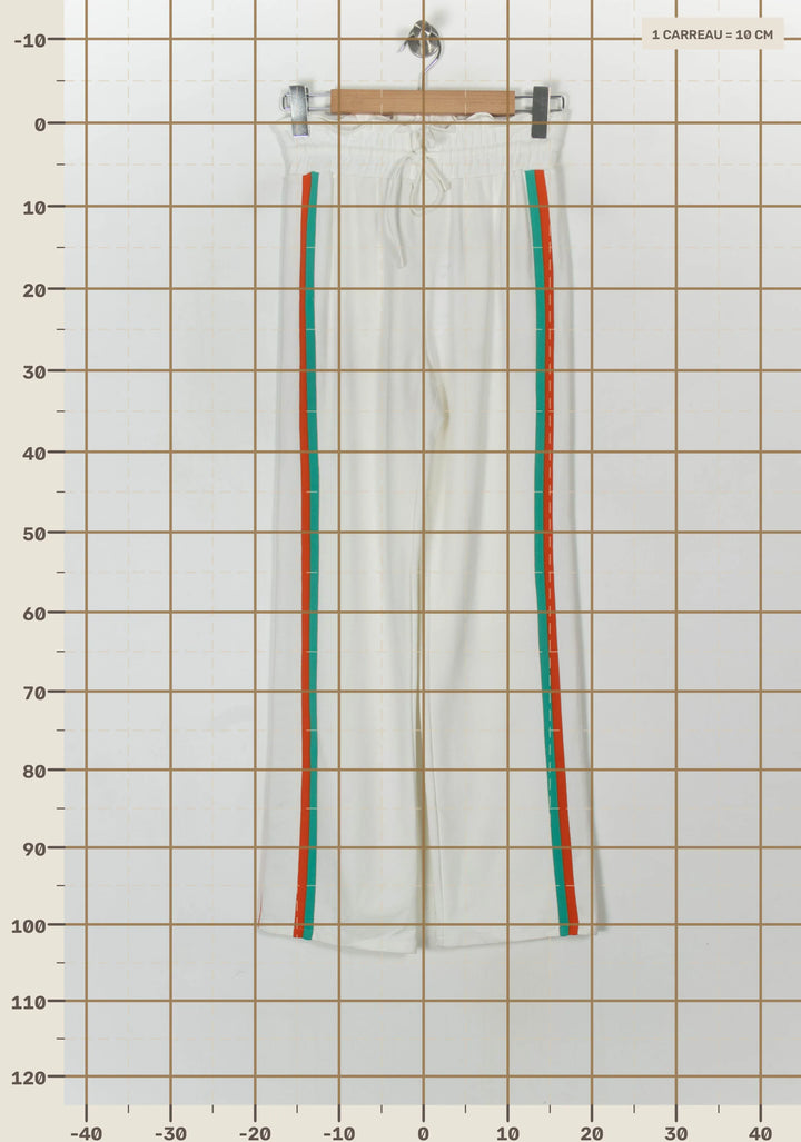 Pantalon Blanc avec bandes Vert et Rouge - Taille XS/34 de la marque Claudie Pierlot | PARAD108271 - Vendu par Paradigme - Image 4