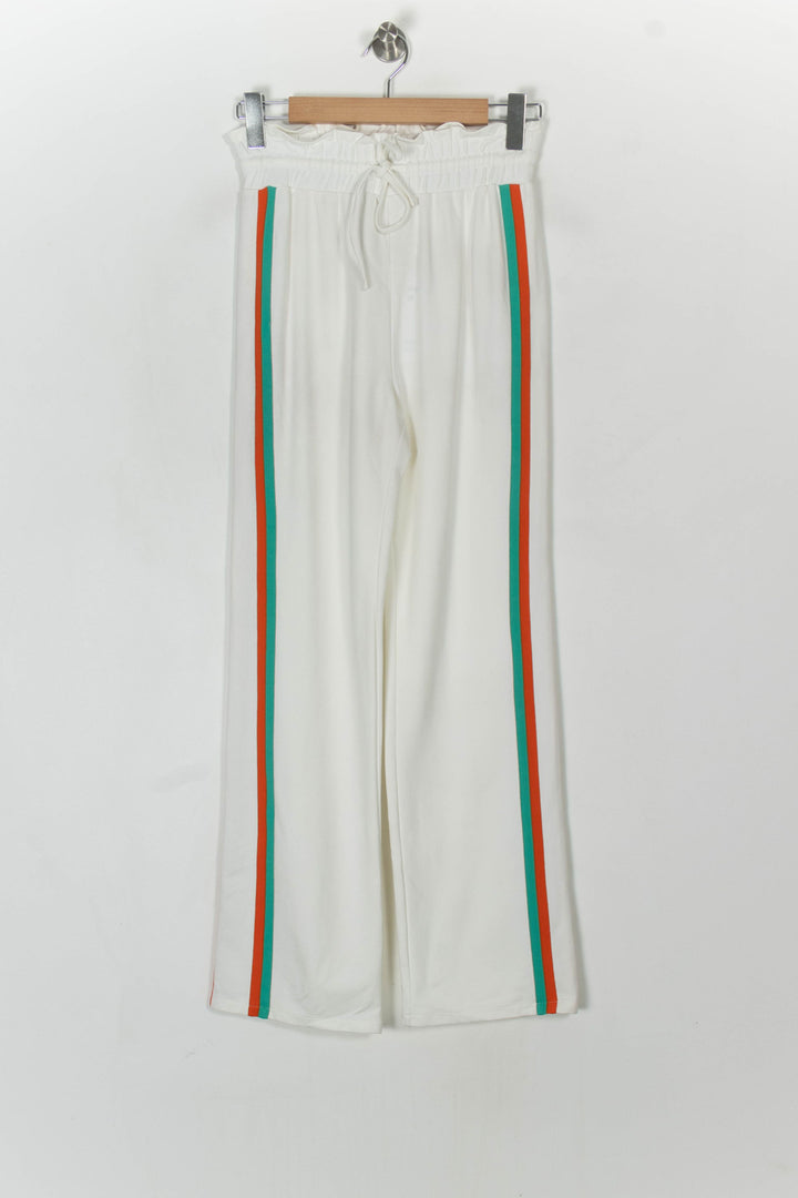 Pantalon Blanc avec bandes Vert et Rouge - Taille XS/34 de la marque Claudie Pierlot | PARAD108271 - Vendu par Paradigme - Image 2