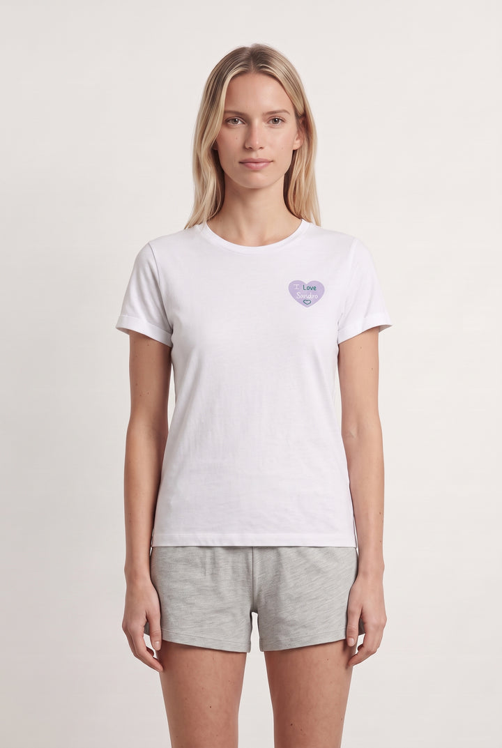 Tee-shirt Blanc et Violet - Taille XS/34 de la marque Sandro | PARAD108275 - Vendu par Paradigme - Image 1