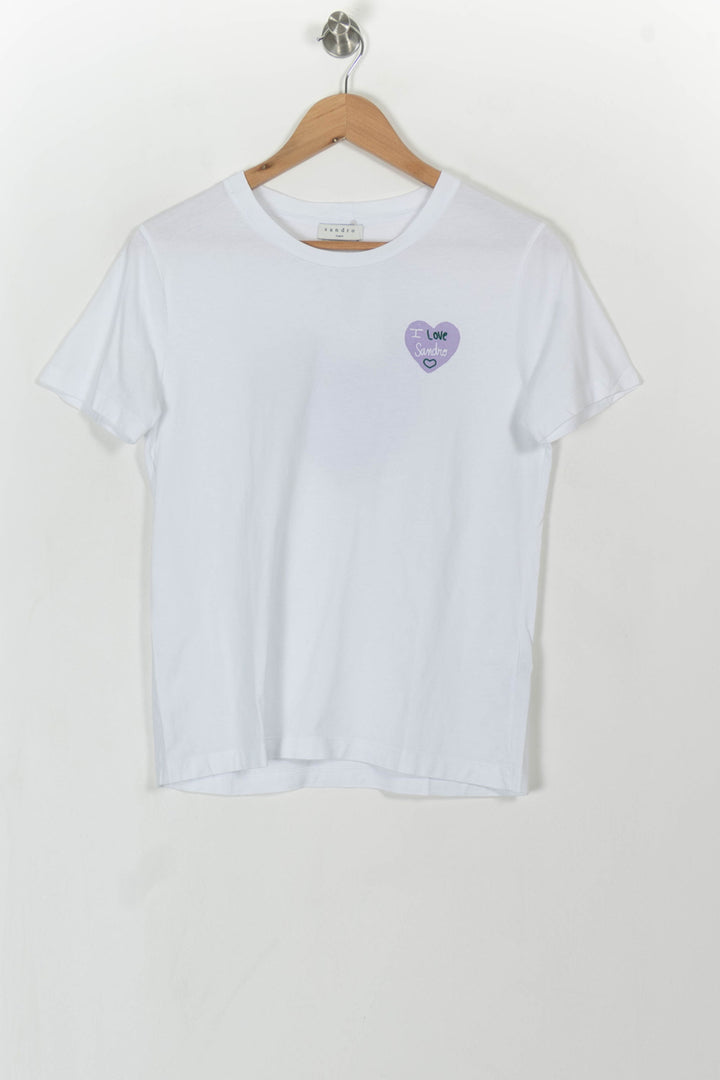 Tee-shirt Blanc et Violet - Taille XS/34 de la marque Sandro | PARAD108275 - Vendu par Paradigme - Image 2