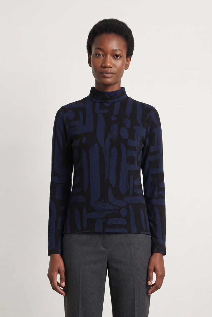 Sous pull Bleu et Noir - Taille M/38 de la marque La Fée Maraboutée | PARAD108279 - Vendu par Paradigme - Image 1