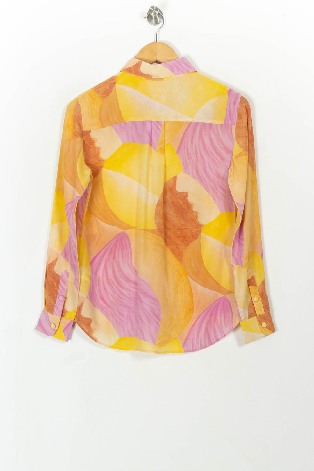 Chemise en soie rose et jaune - Taille XS/34 de la marque Soi Paris | PARAD108287 - Vendu par Paradigme - Image 4