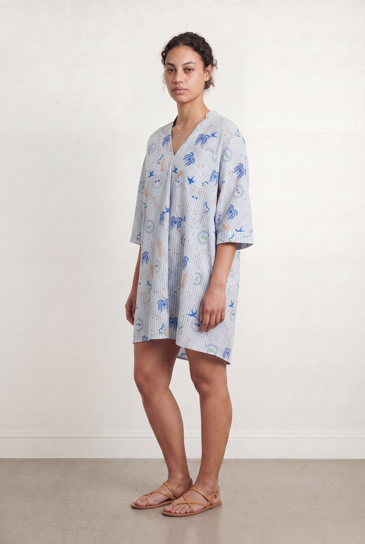 Robe Chemise Bleue - Taille L/40 de la marque Indies | PARAD108290 - Vendu par Paradigme - Image 1