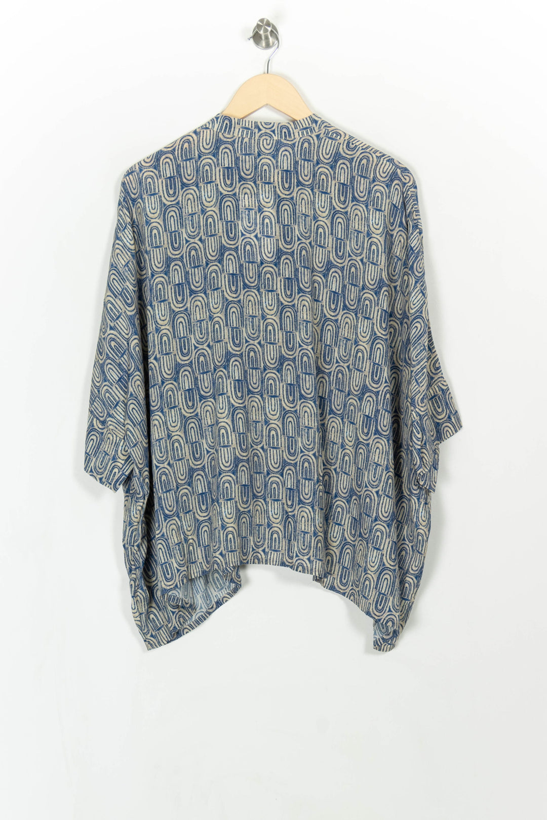 Blouse Bleue et Beige - Taille L/40 de la marque Indies | PARAD108292 - Vendu par Paradigme - Image 4