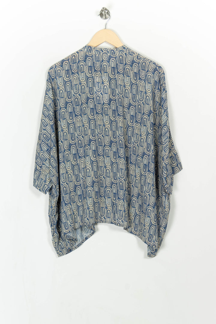 Blouse Bleue et Beige - Taille L/40 de la marque Indies | PARAD108292 - Vendu par Paradigme - Image 4