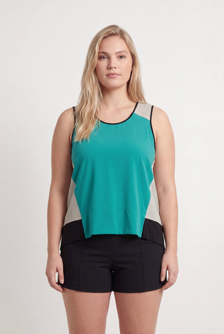 Débardeur Vert Beige et Noir - Taille XXXL/46 de la marque Indies | PARAD108295 - Vendu par Paradigme - Image 1
