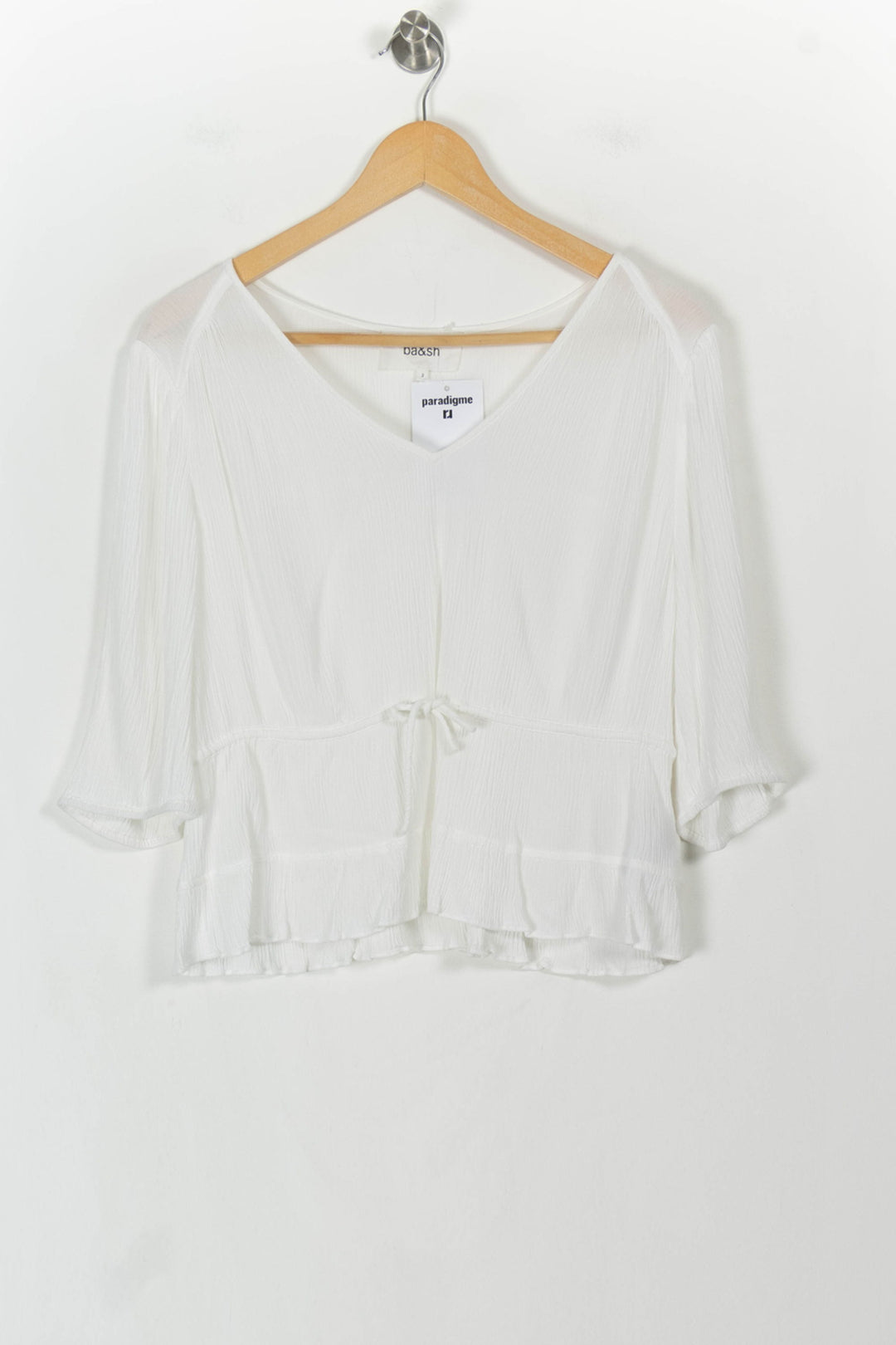Blouse Blanche - Taille M/38 de la marque ba&sh | PARAD108309 - Vendu par Paradigme - Image 2