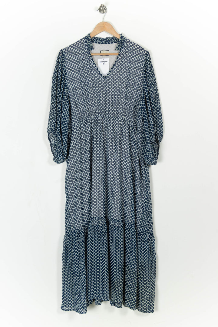 Robe Longue Bleue et Blanche - Taille XXXL/46 de la marque Indies | PARAD108324 - Vendu par Paradigme - Image 2