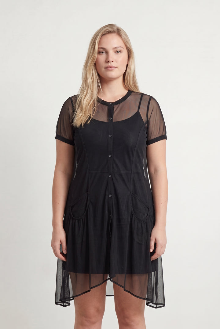 Veste Longue Noire - Taille XL/42 de la marque Indies | PARAD108338 - Vendu par Paradigme - Image 1