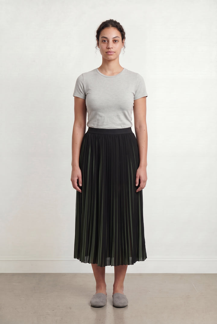 Jupe Plissée Noire et Verte - Taille L/40 de la marque Weekend Max Mara | PARAD108341 - Vendu par Paradigme - Image 1