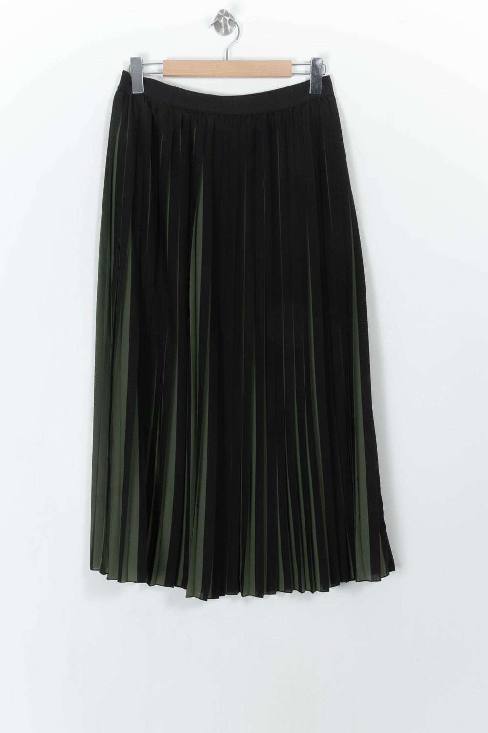 Jupe Plissée Noire et Verte - Taille L/40 de la marque Weekend Max Mara | PARAD108341 - Vendu par Paradigme - Image 2