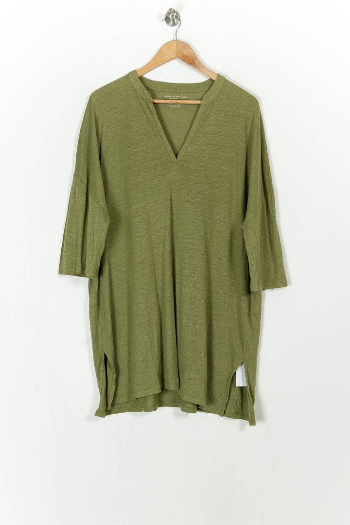 Tunique Verte - Taille XL/42 de la marque Majestic Filatures | PARAD108346 - Vendu par Paradigme - Image 2