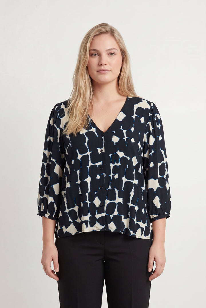 Blouse Noir et Blanc - Taille XXL/44 de la marque La Fée Maraboutée | PARAD108350 - Vendu par Paradigme - Image 1