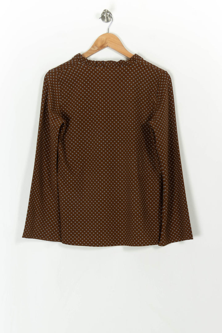 Blouse Marron et Blanche - Taille M/38 de la marque La Fée Maraboutée | PARAD108372 - Vendu par Paradigme - Image 4