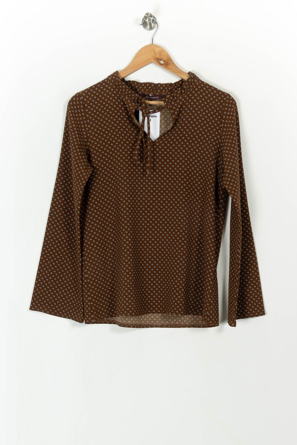 Blouse Marron et Blanche - Taille M/38 de la marque La Fée Maraboutée | PARAD108372 - Vendu par Paradigme - Image 2