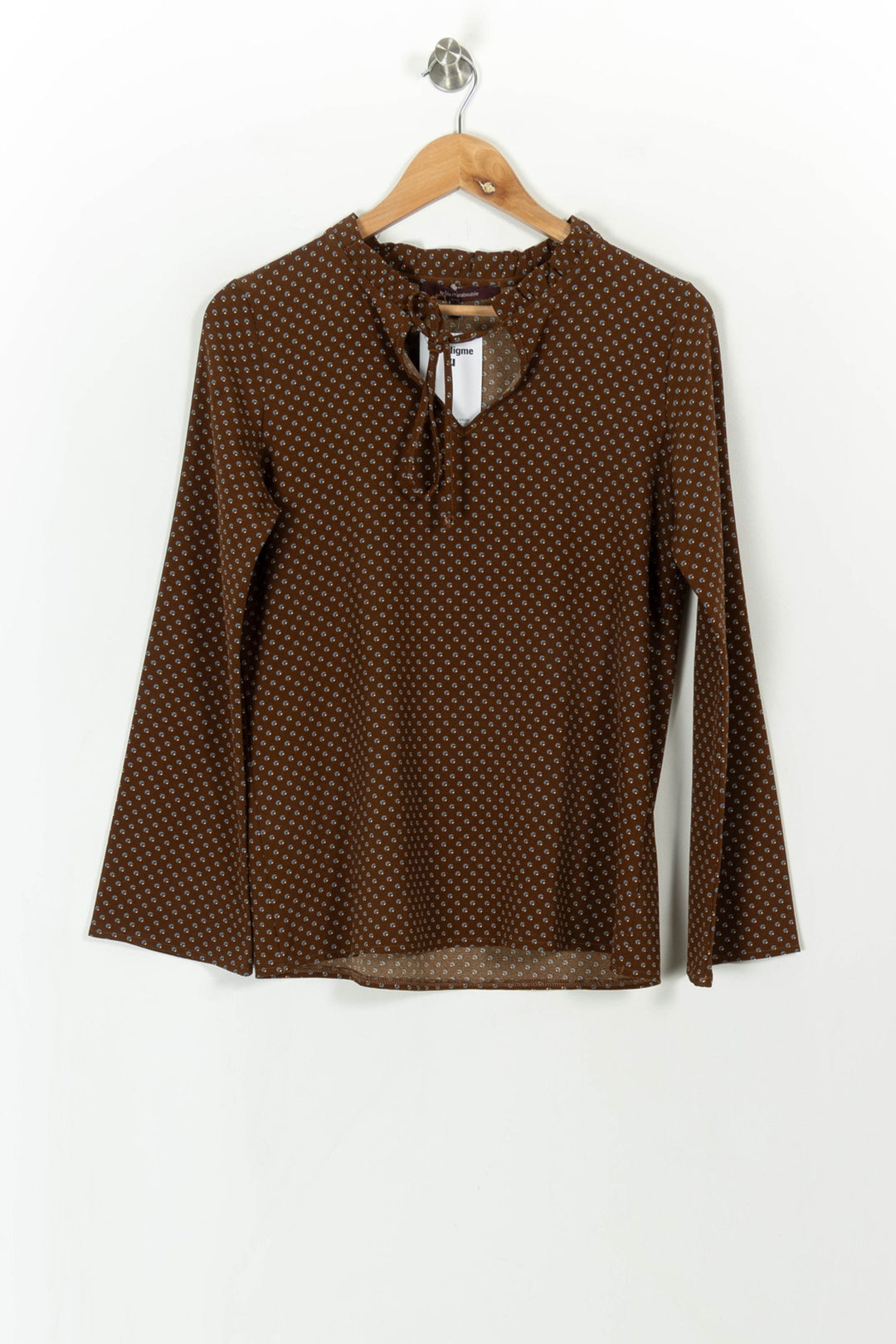 Blouse Marron et Blanche - Taille M/38 de la marque La Fée Maraboutée | PARAD108372 - Vendu par Paradigme - Image 2