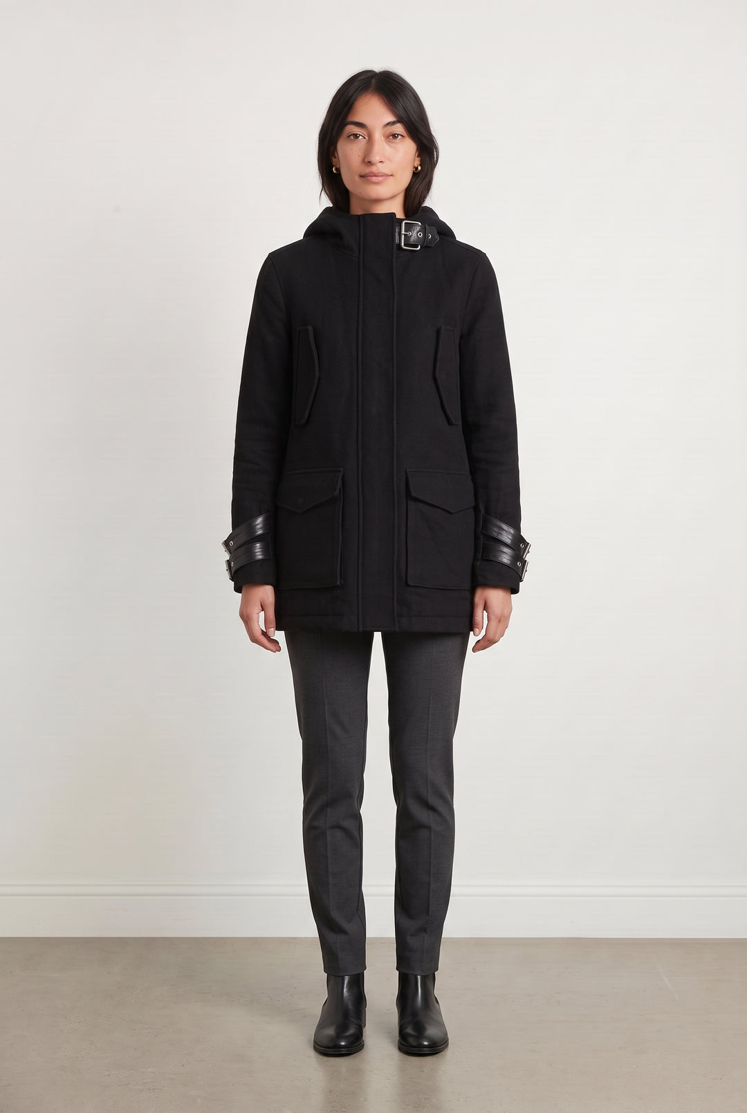 Parka Noire - Taille XS/34 de la marque The Kooples | PARAD108374 - Vendu par Paradigme - Image 1