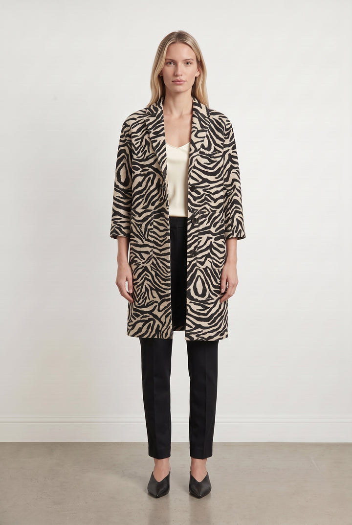 Manteau Beige et Noir - Taille XS/34 de la marque ZAPA | PARAD108377 - Vendu par Paradigme - Image 1
