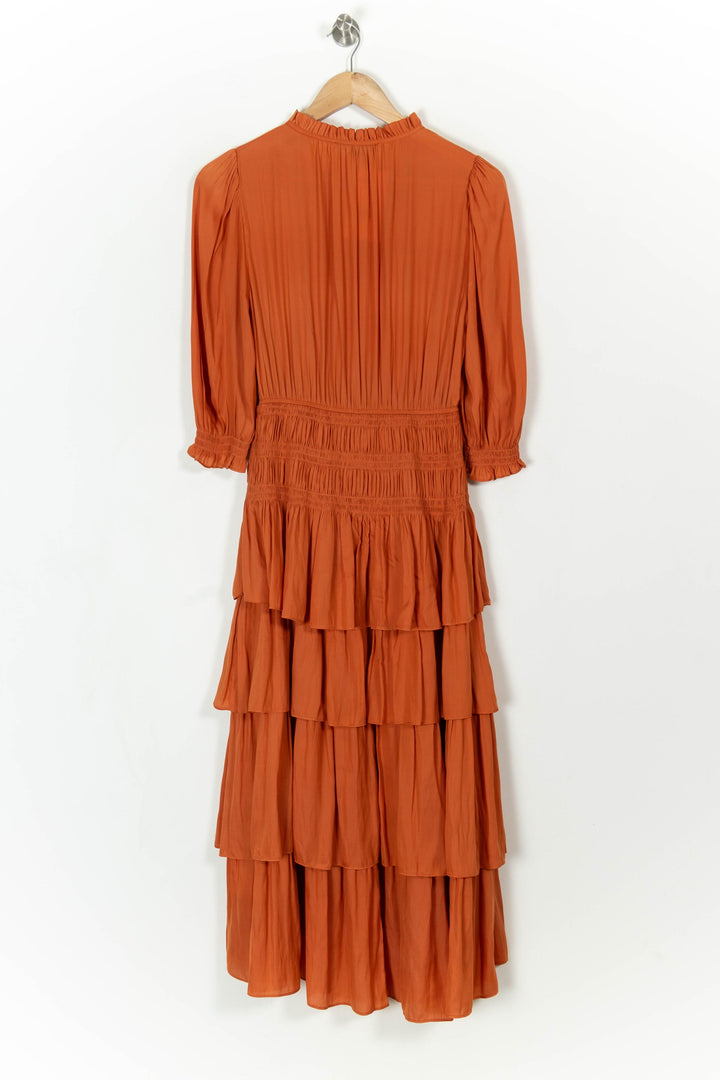 Robe Longue Orange - Taille S/36 de la marque Maje | PARAD108378 - Vendu par Paradigme - Image 4
