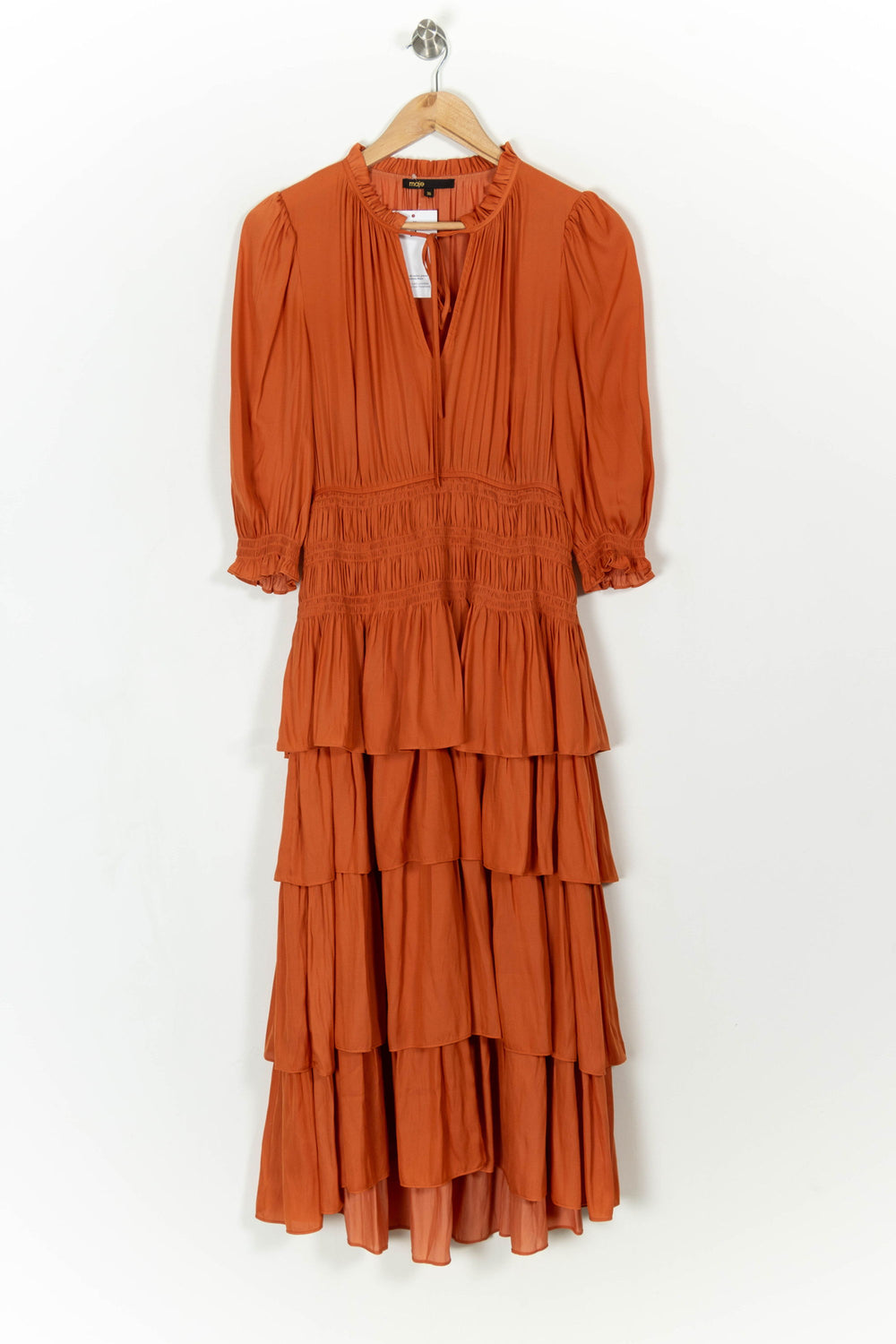 Robe Longue Orange - Taille S/36 de la marque Maje | PARAD108378 - Vendu par Paradigme - Image 2