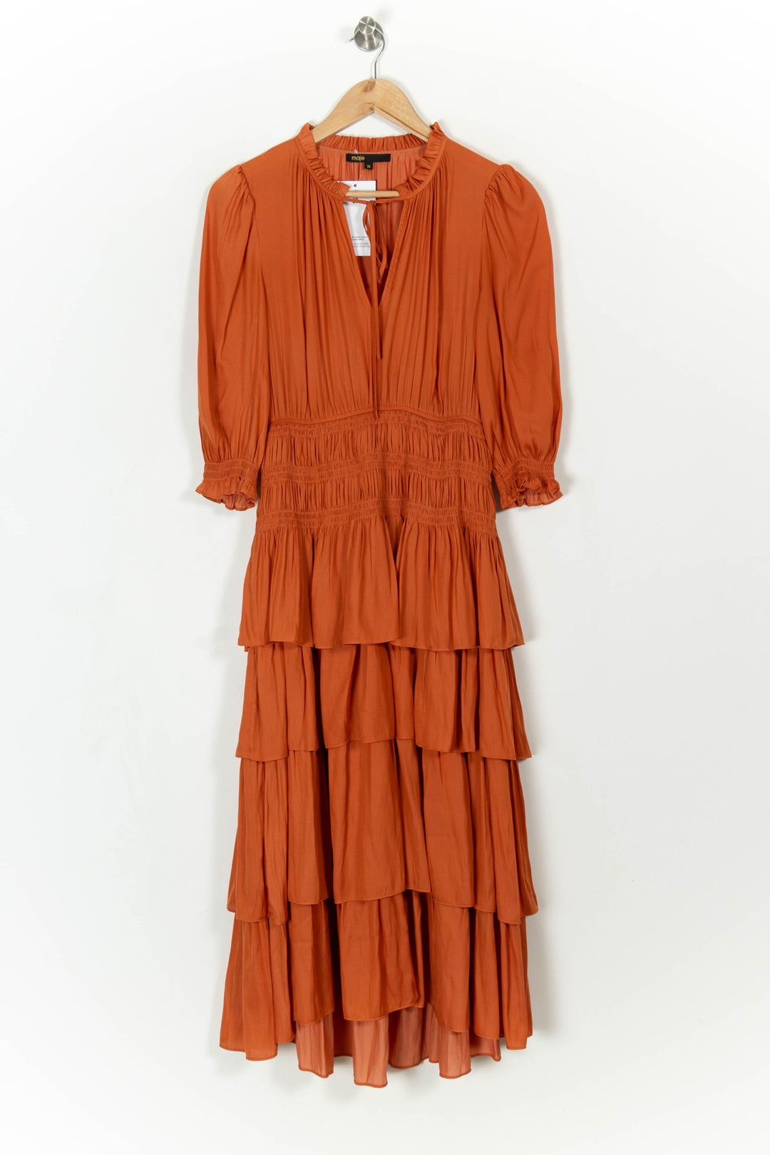 Robe Longue Orange - Taille S/36 de la marque Maje | PARAD108378 - Vendu par Paradigme - Image 2