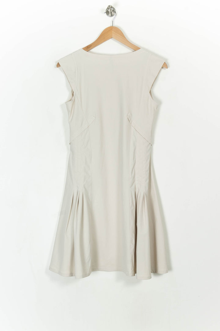 Robe Courte Beige - Taille M/38 de la marque Indies | PARAD108392 - Vendu par Paradigme - Image 4