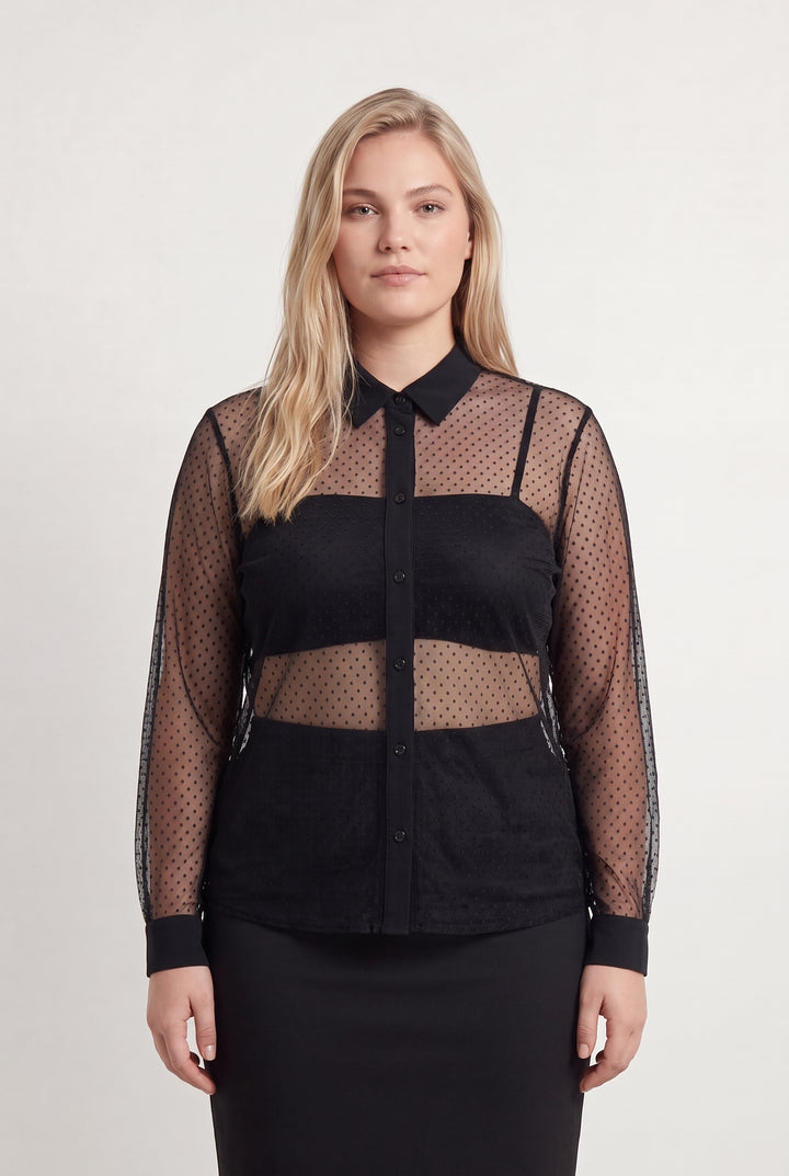Chemise Noire - Taille XL/42 de la marque Indies | PARAD108395 - Vendu par Paradigme - Image 1