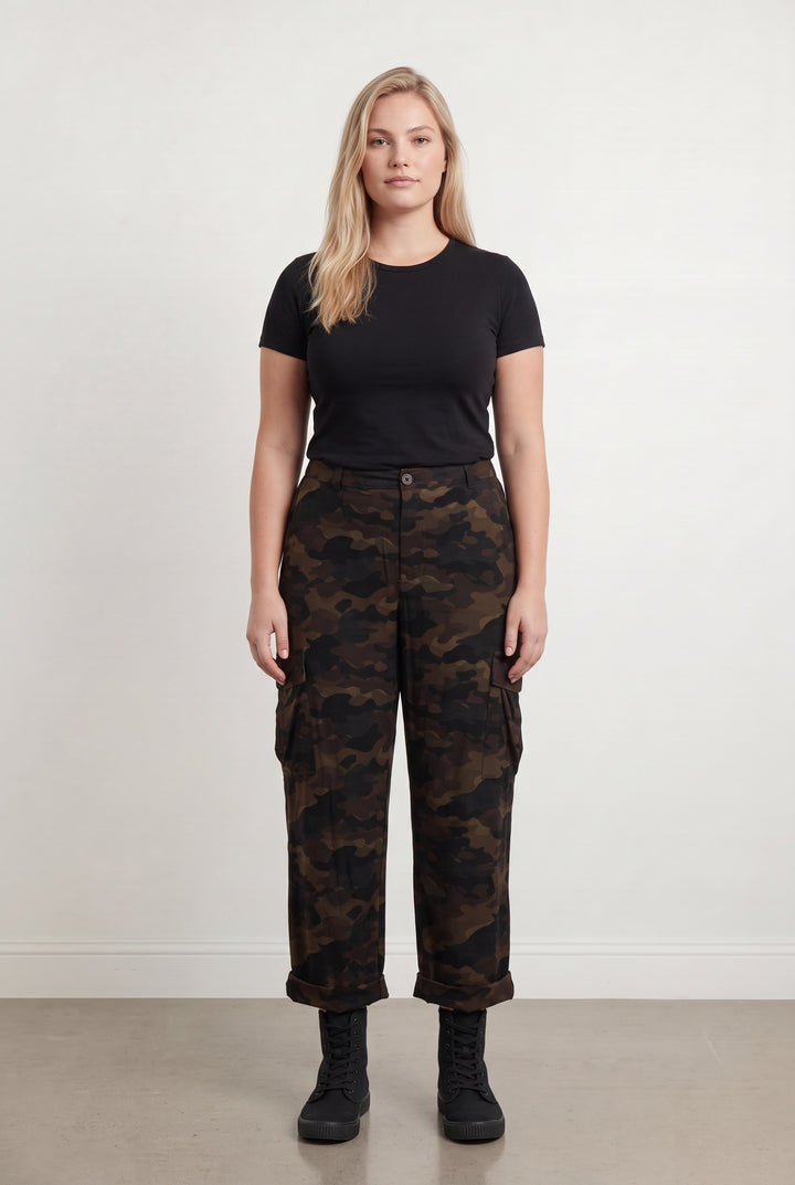 Pantalon Cargo Vert et Noir - Taille XXXL/46 de la marque Indies | PARAD108398 - Vendu par Paradigme - Image 1