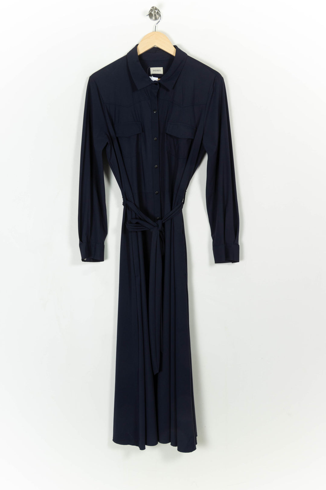 Robe chemise longue Bleue - Taille XXL/44 de la marque Indies | PARAD108399 - Vendu par Paradigme - Image 2