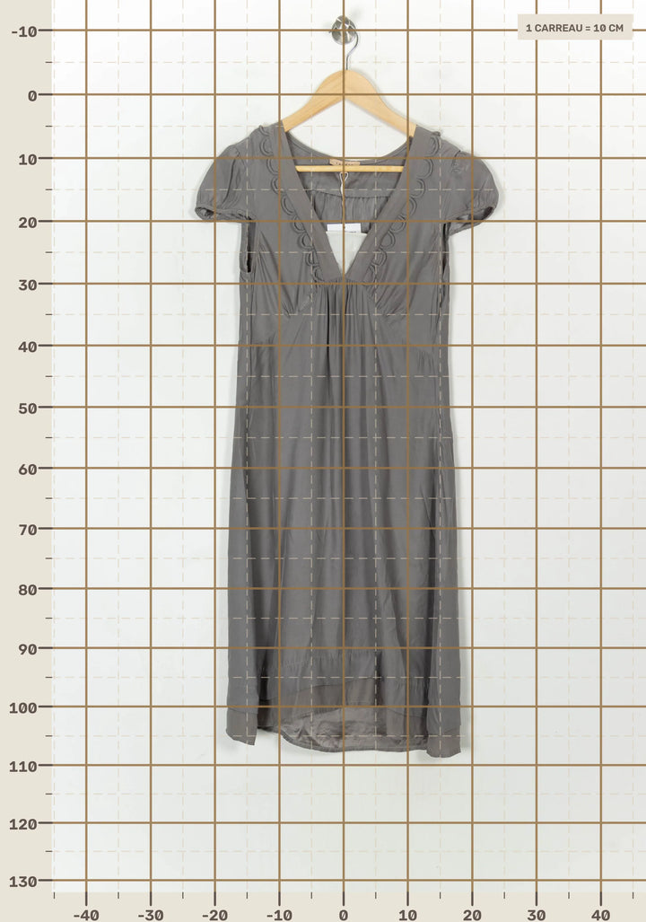 Robe Longue Grise - Taille M/38 de la marque Sandro | PARAD108525 - Vendu par Paradigme - Image 4